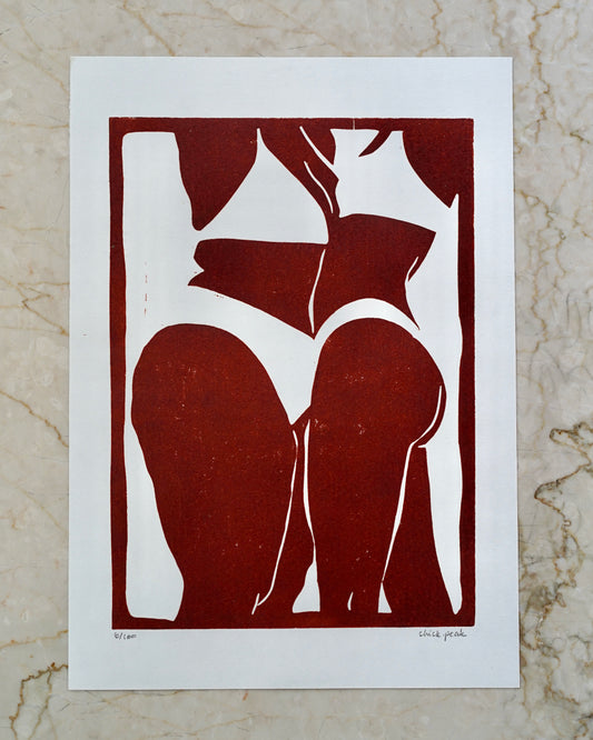 Affiche Bikini day • A4 • Linogravure
