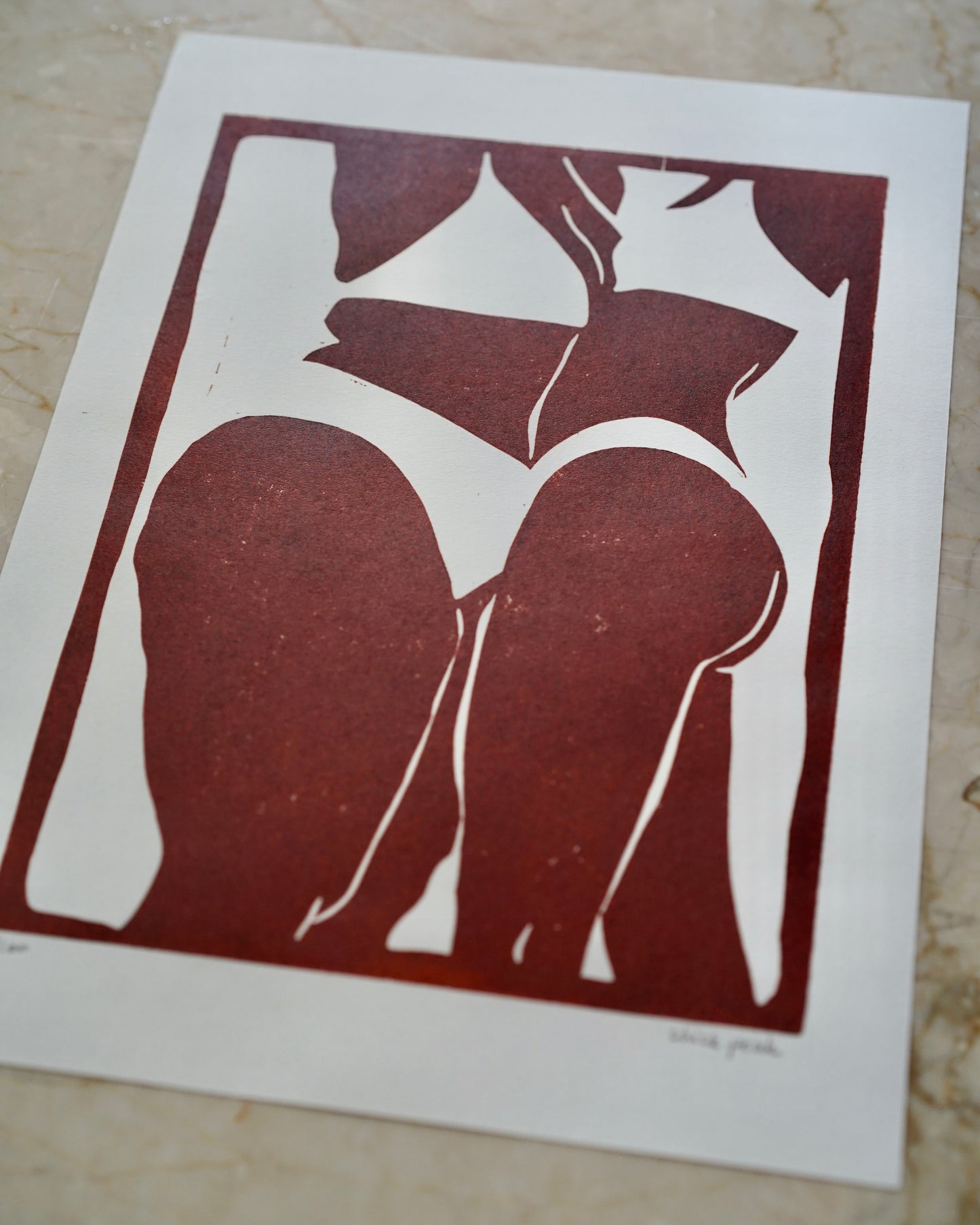 Affiche Bikini day • A4 • Linogravure