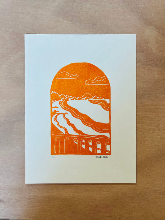 Affiche Montages Basques • A4 • Linogravure