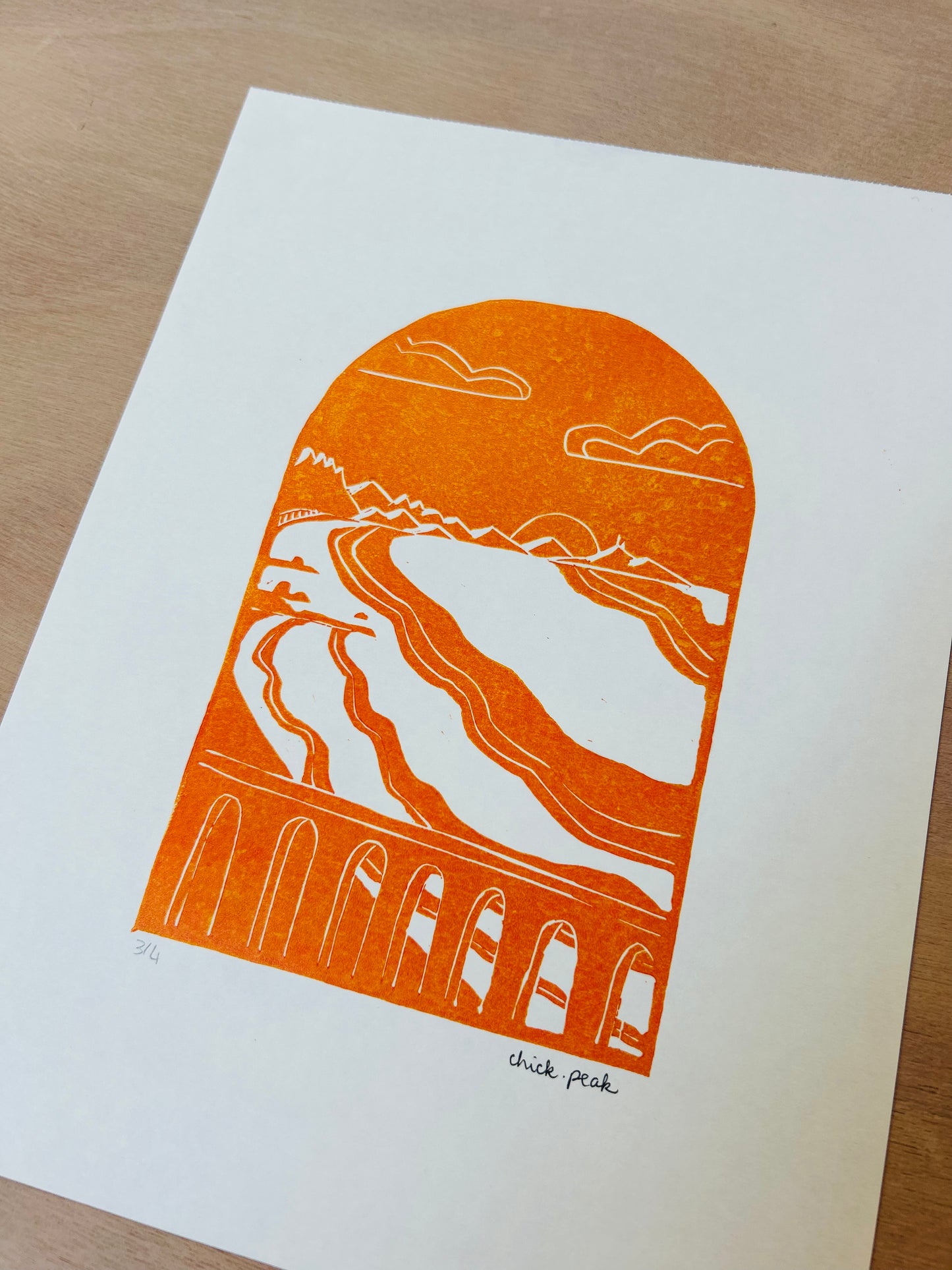 Affiche Montages Basques • A4 • Linogravure